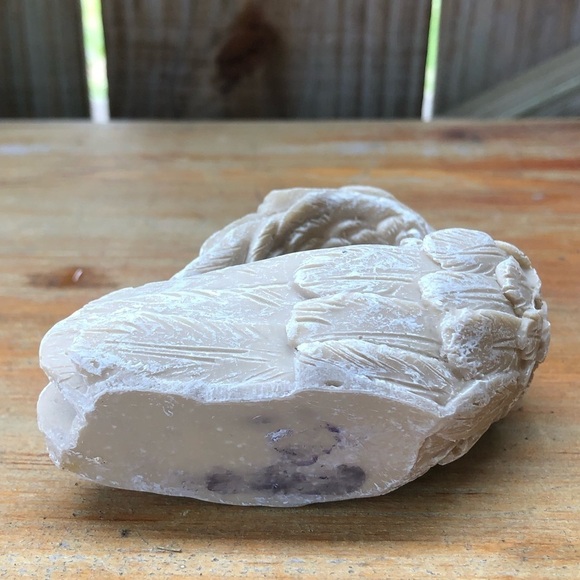 Sleeping Dog Wrapped in Feathered Angel Wings Memorial Figurine 3.15”L - Picture 5 of 5